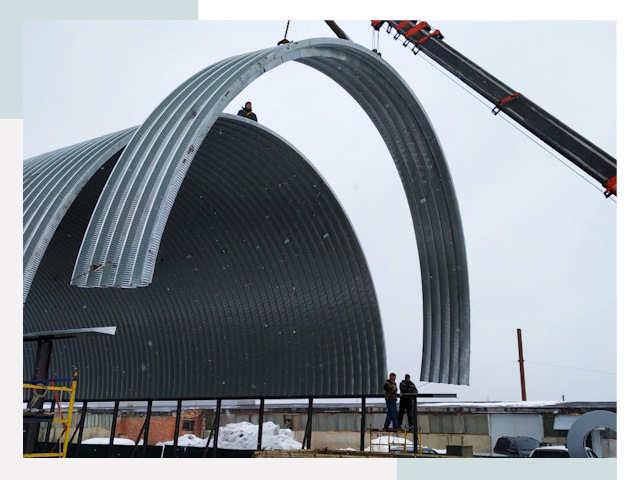 Полукруглые ангары в Апшеронске